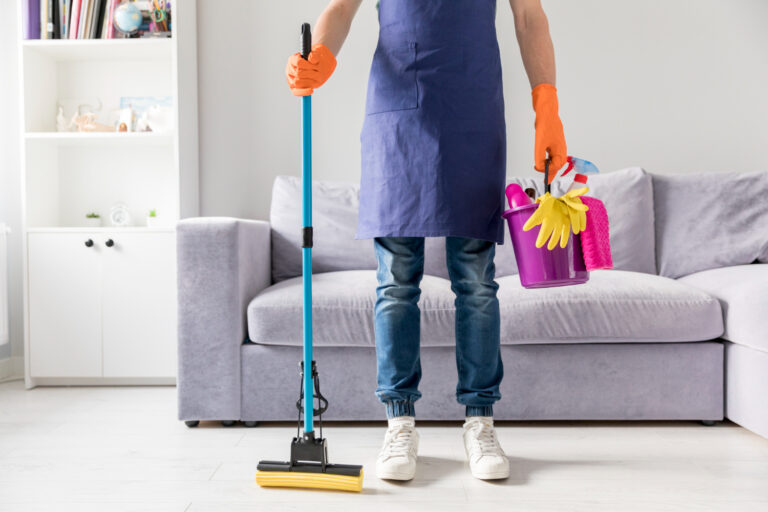 holding Cleaning cart