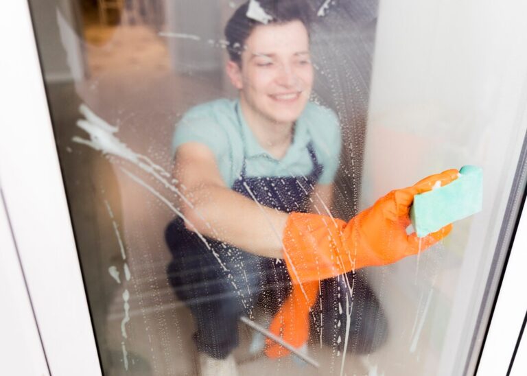 cleaning his house